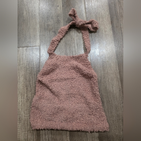 SKIMS Cozy Fluffy Crop Tank Bralette Top Nude Mineral Shapewear Loungewear Y2k - Picture 2 of 10